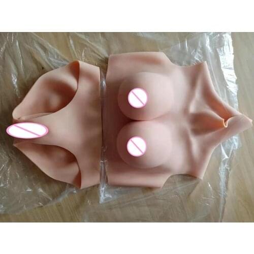 D CUP Silk Cotton Filler Fake Artificial Boobs Breast Forms and Vagina Panties Crossdresser Shemale Drag Queen Transgender 4G