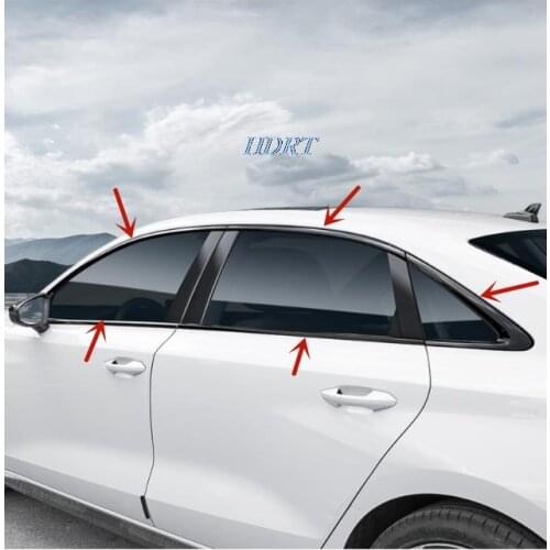 For Audi A3 8Y 2021 2020 Sedan/hatchback 10 Pieces Car Side Window Trim Louver Cover Trim Auto Exterior stainless steel Material