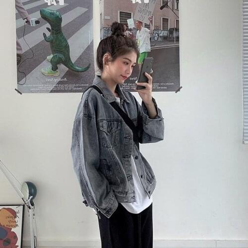 Denim Jacket Womens Clothing Spring And Autumn 2021 New Loose Korean Design Top Salt Fried Street Denim Fashion