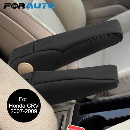 FORAUTO 1 Pair Car-Styling Side Seat Armrest Handle Decor Cover Protection Trim Microfiber Leather For Honda CRV 2007 2008 2009