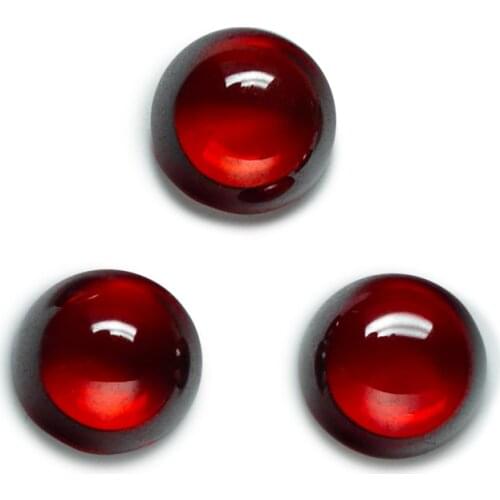 Size 4.0~12mm Round Cut Garnet Cabochon CZ Stone Synthetic Cubic Zirconia Stone