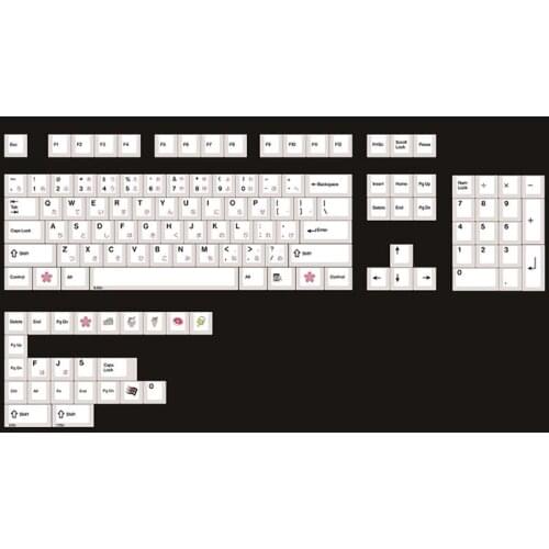Personality Cherry Profile DYE-Sub PBT Keycap Minimalist White Theme Minimalist Style for Mechanical Keyboard Cap