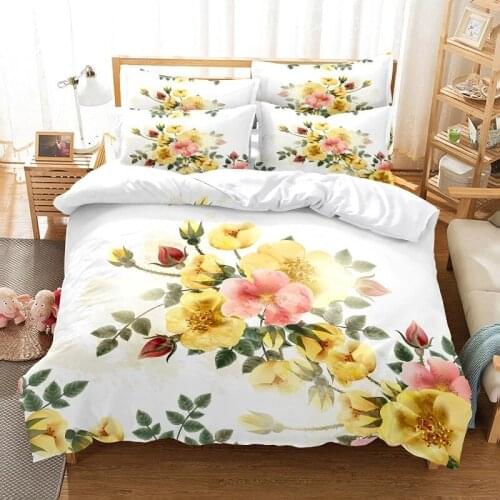 Nordic Flower Bedding Set Rose Duvet Cover 220x240 King Size Quilt Cover Modern Romantic Flowers Print Quilt No Bed Sheet