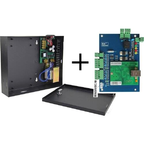 TCP/IP RJ45 12V 10A gate door lock access controller board with power box 1 door 2 door /4 door controller