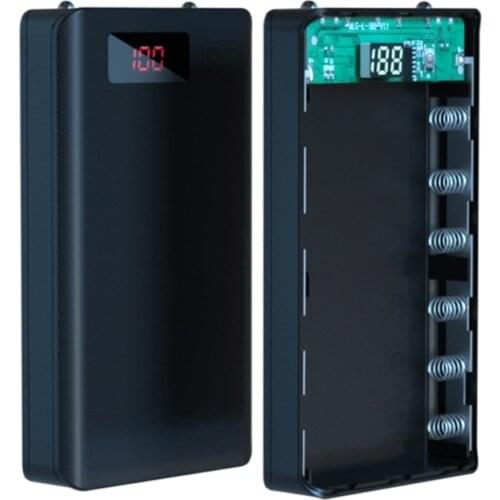 A6 LCD Display DIY 6x18650 Battery Case Power Bank Shell Portable External Box Without Battery Powerbank Protector