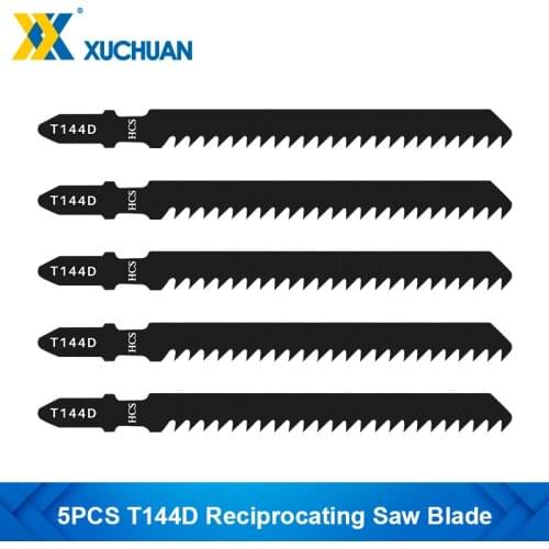 5PCS T144D Jig Saw Blade T Shank Reciprocating Saw Blade for Plastic Wood High Carbon Steel Jigsaw Blade Saber Blades