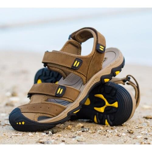 2020 men sandals outdoor mountain hiking footwear mens handmade luxury summer leather breathable sandale homme sandalias hombre