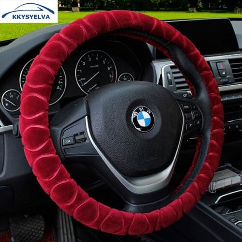 Sport Car Steering Wheel Covers Anti-Slip PLUSH Auto Steering-wheel Cover Car-styling Steering wheel protective cover