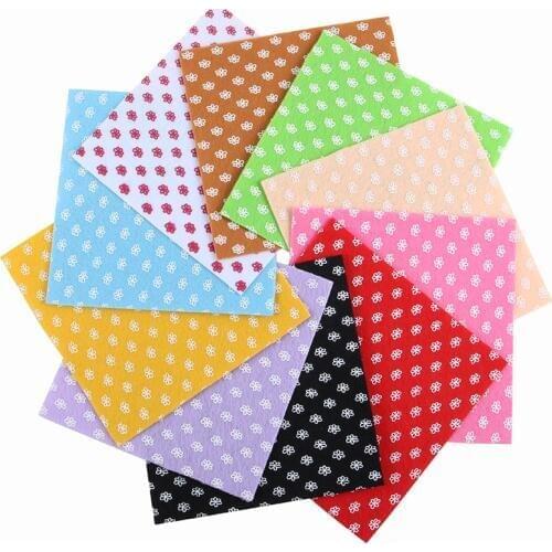 Nanchuang 1mm Thickness Flower Printed Non Woven Felt Fabric For DIY Handmade Sewing Doll&Crafts Material 10Pcs/Pack 15x15cm