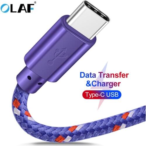 Nylon Braided Cable USB Type C Data Charging Type C Cable For Samsung S9 S10 Redmi Note 8 10 Huawei USB C Charger Cord 1M 2M 3M