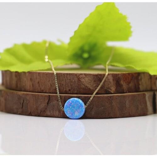 1pc Free Shipping 8mm Puff Opal Necklace OP74 Round Puff Opal Necklace With 925 Sterling Silver Many Colors Choose