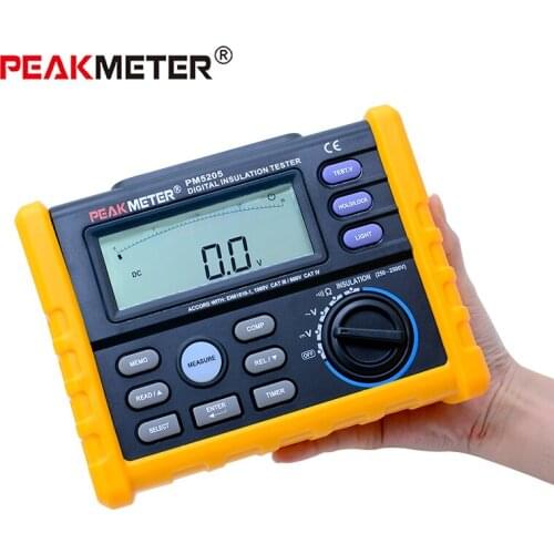 PEAKMETER MS5205 Insulation Resistance Tester Analog and Digital 2500V megger meter 0.01-100GΩ Ohm with Multimeter