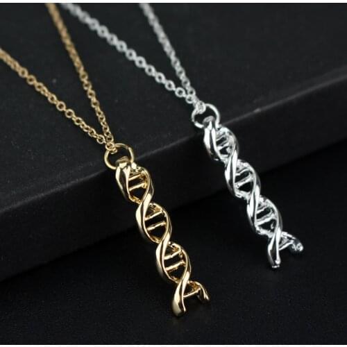 Chemical Molecules Necklace DNA Biochemistry Molecular helix Pendant Necklaces For Women Biology Science Jewelry Teacher Gift