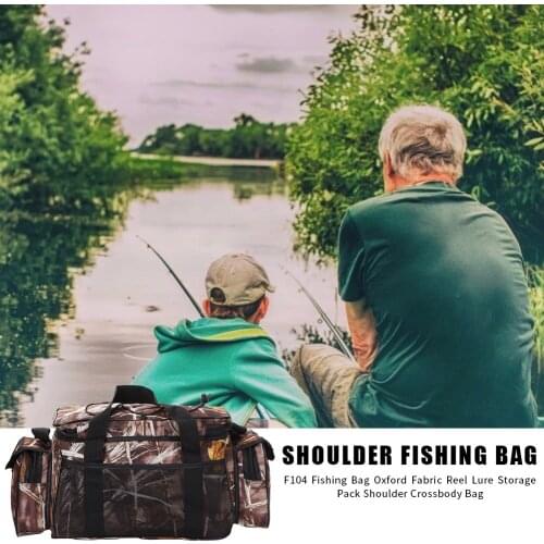 Outdoor Pole Package Fishing Tackle Bag Oxford Fabric Fishing Bag Shoulder Crossbody Bag for Fishing Reel Lure