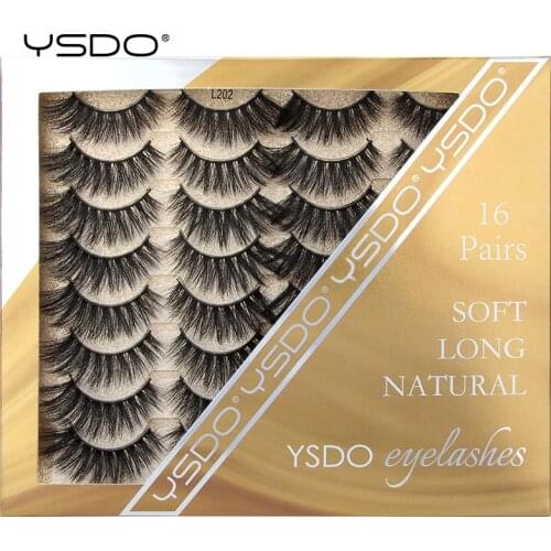 YSDO Eyelashes 3/16 Pairs Natural Volume Eyelash 3D Mink Lashes Faux Thick Lash Makeup Dramatic Fluffy Fake Lashes Faux Cilios
