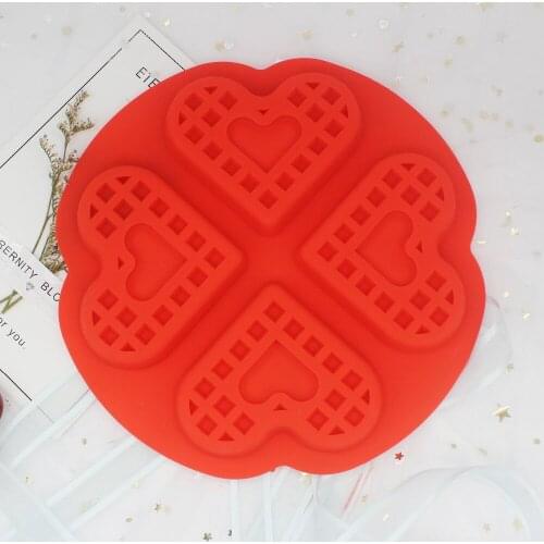 Silicone cake molds jelly pudding molds chocolate blocks molds 4 love waffles