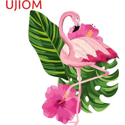 UJIOM Tropical Flamingo Cartoon Decoracion Para Sala Wall Stickers Home Office Bedroom Accessories Decorative Decals