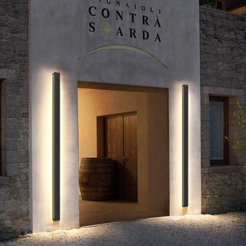 IP65 Waterproof Outdoor LED Long Strip Wall Lamp Aluminum Garden Porch Light Garden Exterior Wall Front Door Line Wall Light