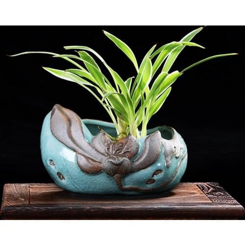 NEWYEARNEW Vases Creative Retro Ceramic Flowerpot Ashtray Ornament Chinese Style Home Furnishing Decoration Valentine Gift