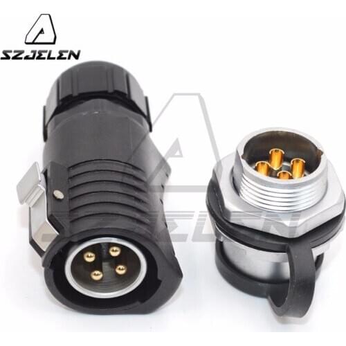 XHP20 series, 4pin Outdoor Panel mount waterproof connector Plug socket, Industrial cable connector , IP67 Fit RV Solar Port