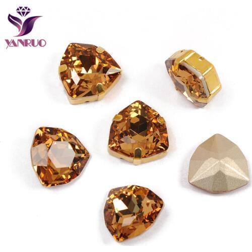 YANRUO 4706 Trilliant Light Colorado Topaz All For Handiwork Rhinestones Glass Claw Setting Sewing Crafts Crystals