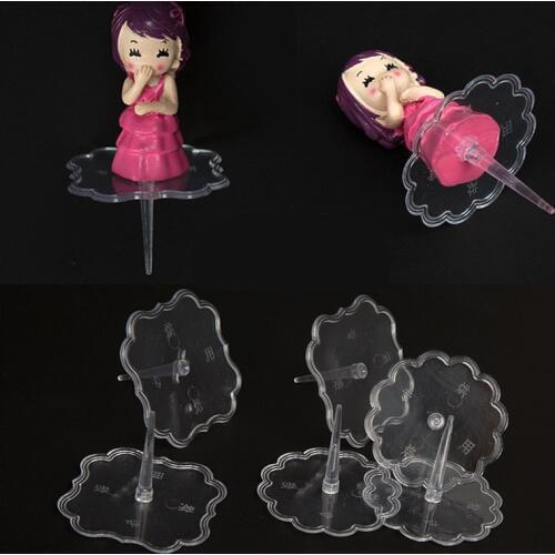 YOMDID 20pcs Practical Cake Stands Decoration Bottom Bracket Transparent Plastic Fondant Chocolate Holders Kitchen Accessories