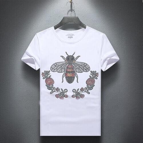 Womens designer T-shirt Diamond stone cotton young girlss T-shirt short sleeve Hot drill shirt fashion summer T-shirt