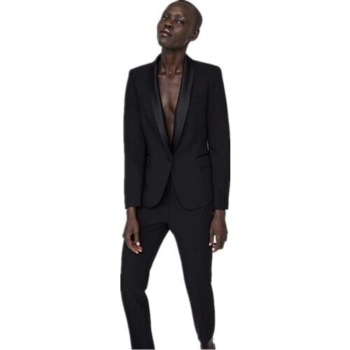 Suits womens trouser suit fashion casual single button suits 2 piece set best suit blazer pants suit trouser female custom made