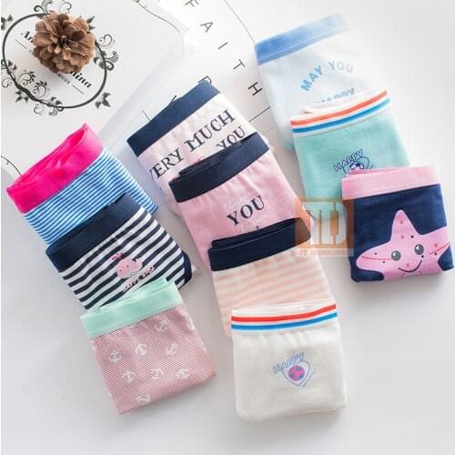 Womens Cartoon Underwear New Cute Girls Underpants Womens Cotton Panties Med Waist Large Briefs Seamless Printing Underwear