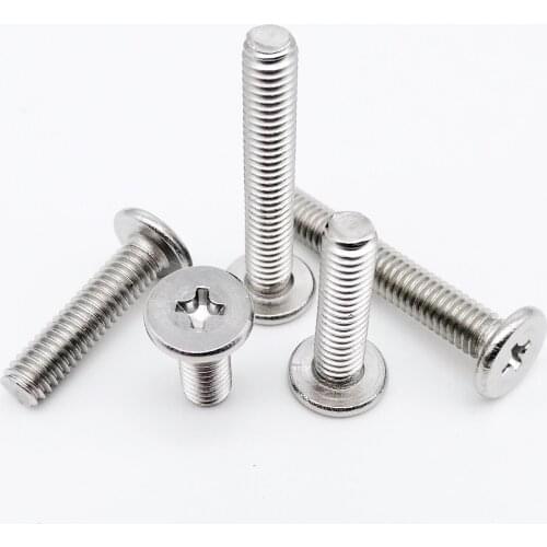 10/25pcs CM M2 M2.5 M3 M4 M5 M6 A2 304 Stainless Steel Cross Phillips Ultra Thin Super Low Flat Wafer Head Screw Bolt for Laptop