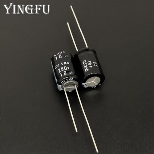10pcs 10uF 250V Japan NCC SMG Series 10x16mm 250V10uF Aluminum Electrolytic Capacitor