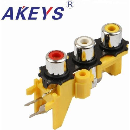 10PCS AV3-8.4-13 Pcb Mounted Av Concentric Outlet 3 Rca Female Jack Video Av Socket