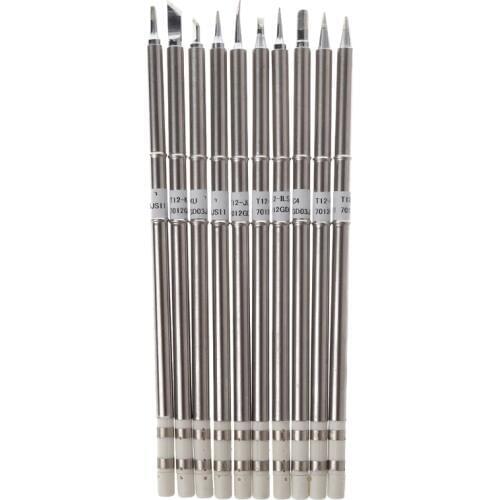 10 Pcs T12-B2 D24 C4 ILS JL02 KU K BC2 BL BC1 Solder Iron Tips T12 For Hakko Soldering Rework Station FX-951 FX-95