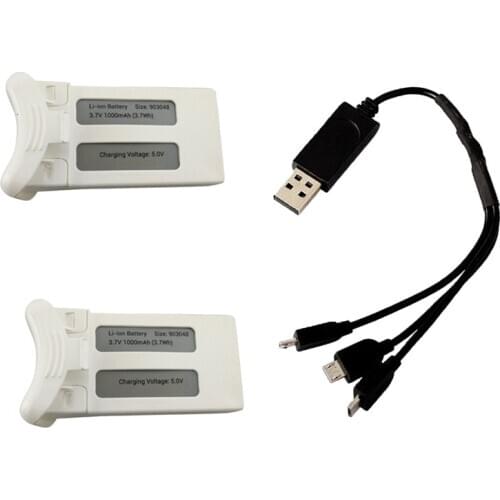 3.7V 1000mAh Lipo Battery Charger sets for SJRC S20W T25 Four-axis Quadcopter Spare Parts RC Camera Drone Rechargeable Battery