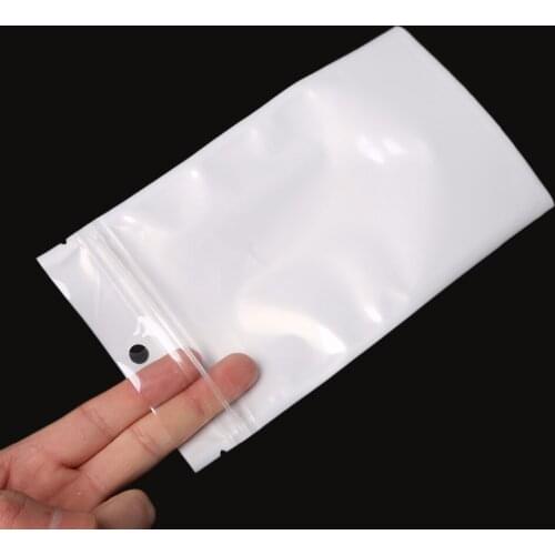50pcs/lot 11*19cm White+Clear Ziplock Zip Lock Bag Package Self Seal Jewelry Beads Resealable Plastic Retail Packaging Poly Bag