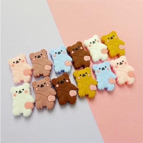 50 PCS Mini Bear Beads DIY Pacifier Chain Pendant Accessories Baby Food Grade Teething Care Teether Toys