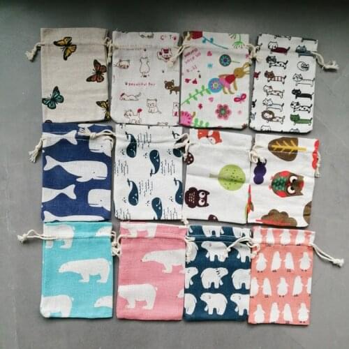 50pcs Small Gift Bags for Jewelry Display Packaging Cotton Cloth Storage Bag Jute Bags Gift Drawstring Bag Wedding Party Favors