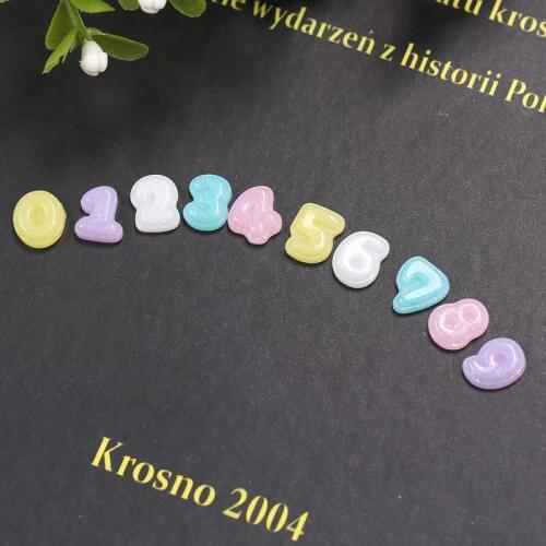9mm small size 60pcs birthday party Decorative Craft Cute Arabic numerals 0 to 9 DIY Miniature Artificial Resin Cabochons