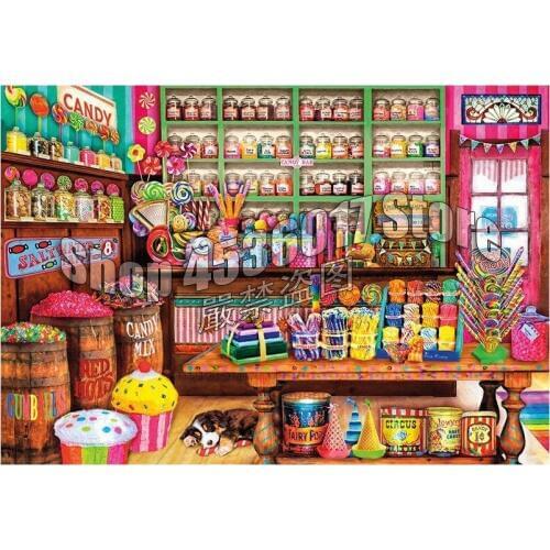 Sweet Shop DIY Full Diamond Embroidery 5D Diamond Painting Mosaic Cross Stitch Candy & Treat Art Needlework Crafts Home Decor