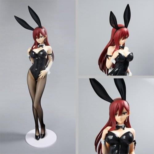 47cm Anime FAIRY TAIL Erza Scarlet Bunny Girl PVC Action Figure Toy ERZA Collection Model Doll