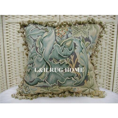 Free Shipping 20"x20"Handmade French Gobelin Tapestry Weave Silk Aubusson Pillow Cushion Cover