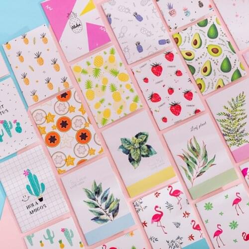 1book/lot Cartoon Painting series notepad portable Notebook Kawaii Mini Notepad for kids Student Gift 6 designs 1piece random