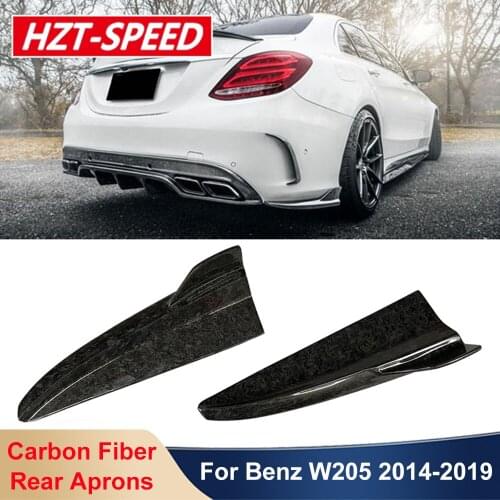 FD Style Real Carbon Fiber Forging Tech Rear Lip Bumper Diffuser Side Splitter Aprons Body Kits For Benz W205 C63 Coupe Sedan