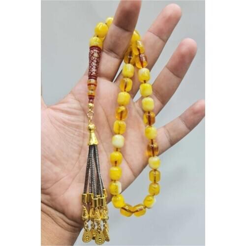 Islamic Tasbih Muslim Rosary Beads 33 Prayer Rosary For Men Bracelet For Men Accessory amber oltu amber stone Handmade Turkey