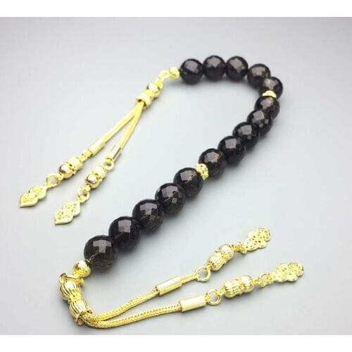 Smoky Topaz Stone Stress Chain Polshak Mascot Rosary 10 mm. 925 Setting Silver Decorated Rosary