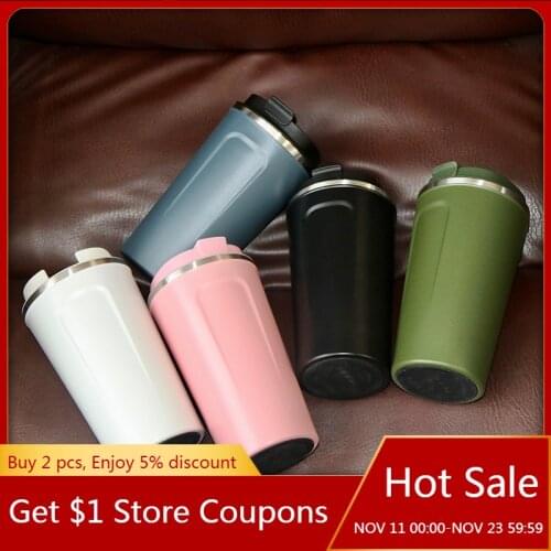 380ML/500ML stainless steel cup Thermos Flask Stainless Steel Coffee Mug Thickened Big Car Mug Travel Mug Thermos copo termico