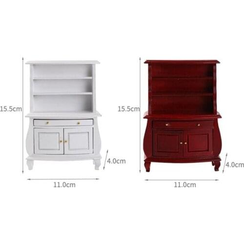 Kitchen Cabinet Cupboards with Drawer Dollhouse Furniture Toy Closet Furniture Accessories 1/12 Miniature