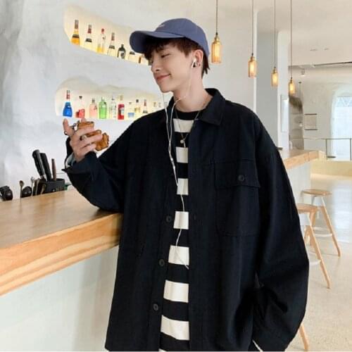 Thin mens spring autumn loose Korean version of the wild hip-hop trend student casual work jacket streetwear ropa de hombre