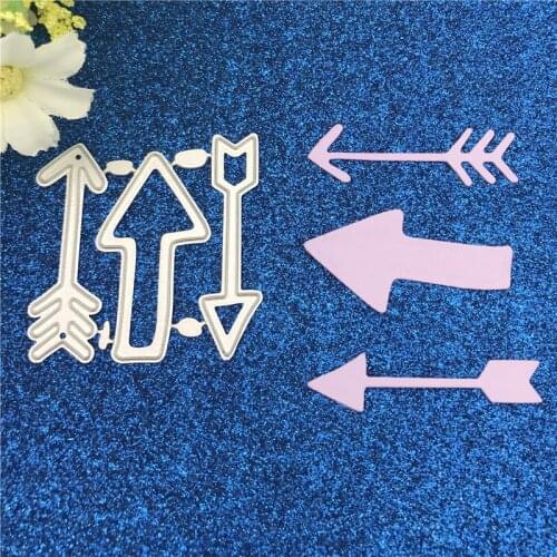 Metal Cutting Dies 3Pcs Arrows Card Maker Stencils for DIY Scrapbooking Album Paper Card Decorative Craft