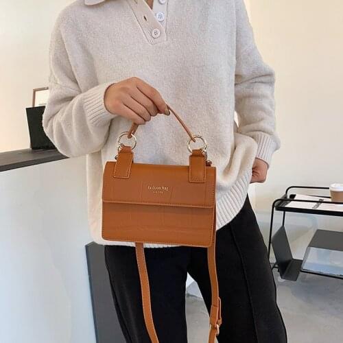 2022 Fashion New High quality Matte PU Leather Womens Designer Handbag Travel Shoulder Messenger Bag Vintage Square Tote bag